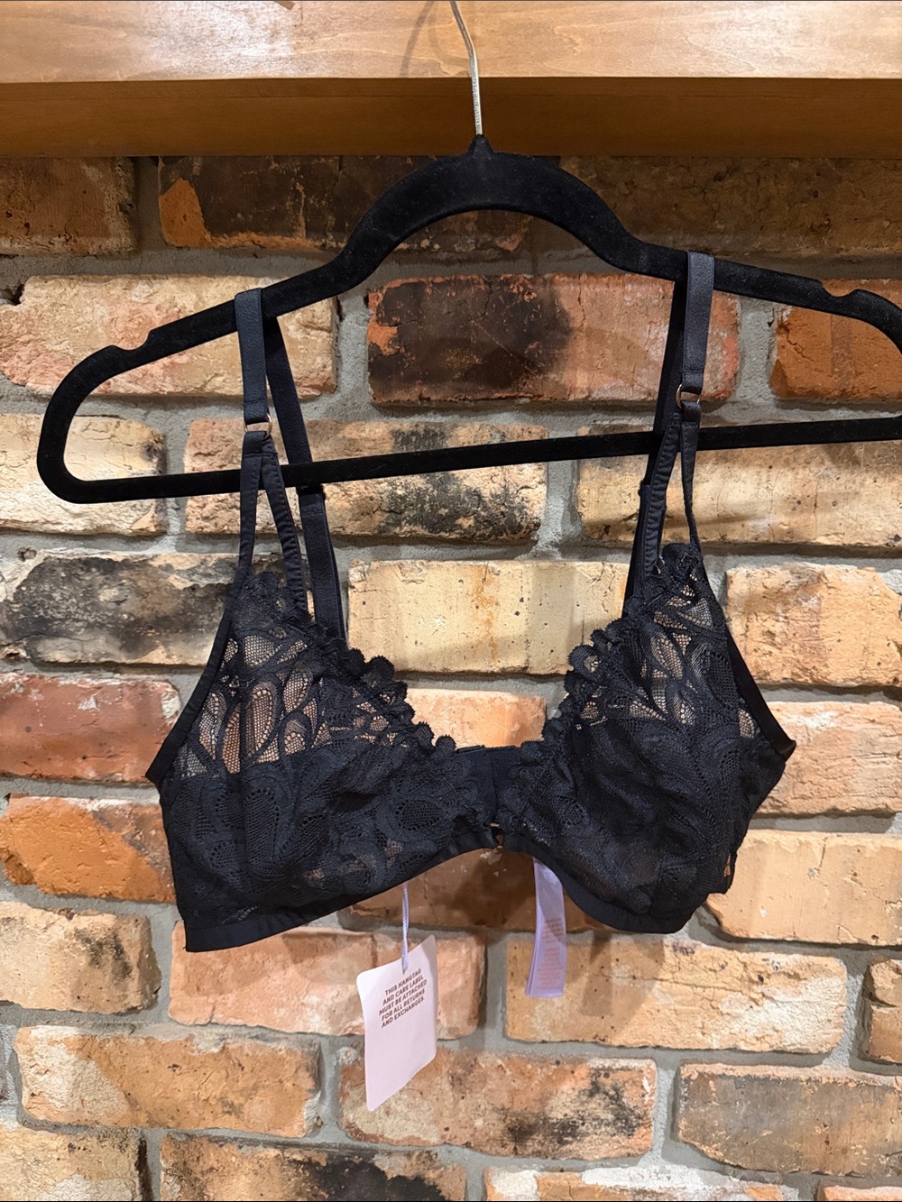 Savage X Fenty Sz XL Lace Bralette - Black
